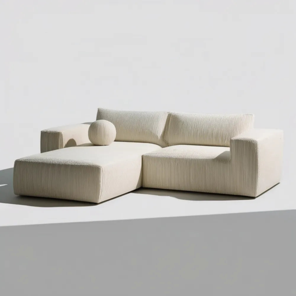 Kremowa sofa modułowa w kształcie litery L z szezlongiem lewostronnym, 270 × 170 × 72 cm