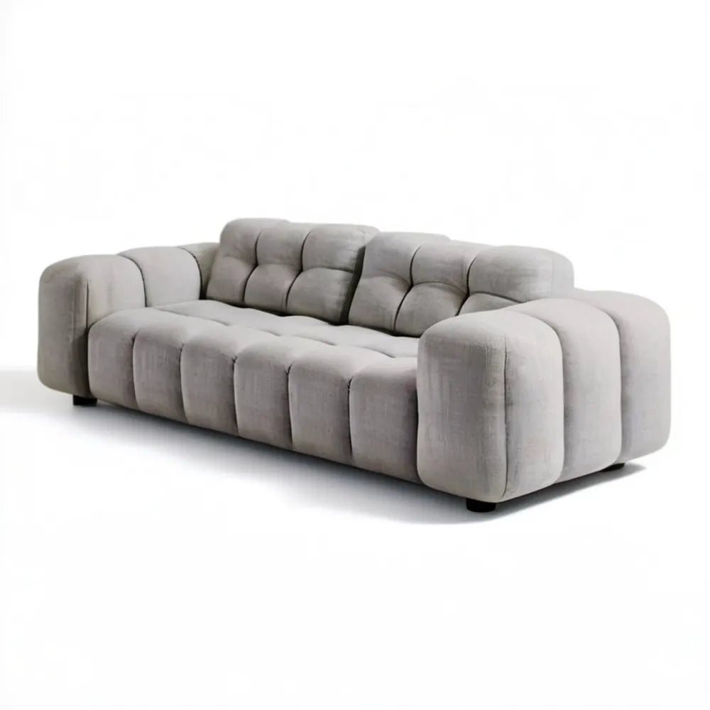 Trzyosobowa sofa tapicerowana szara 230 x 100 x 78 cm