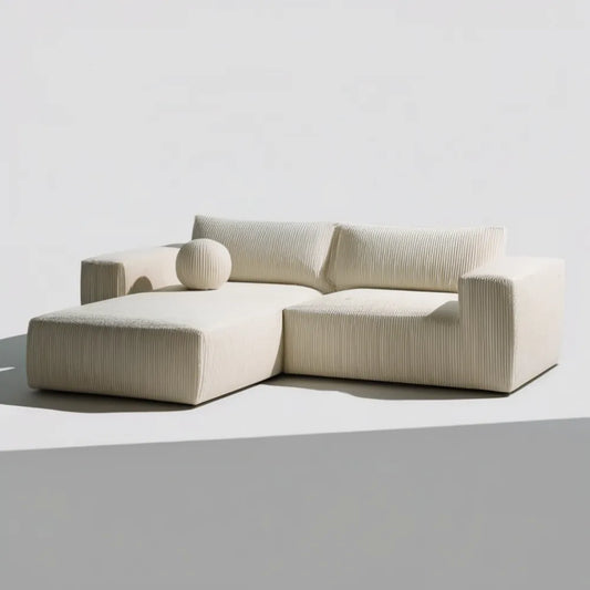 Kremowa sofa modułowa w kształcie litery L z szezlongiem lewostronnym, 270 × 170 × 72 cm